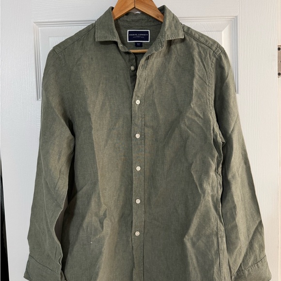 Charles Tyrwhitt Olive Green Casual Button Down Shirt - Picture 1 of 1